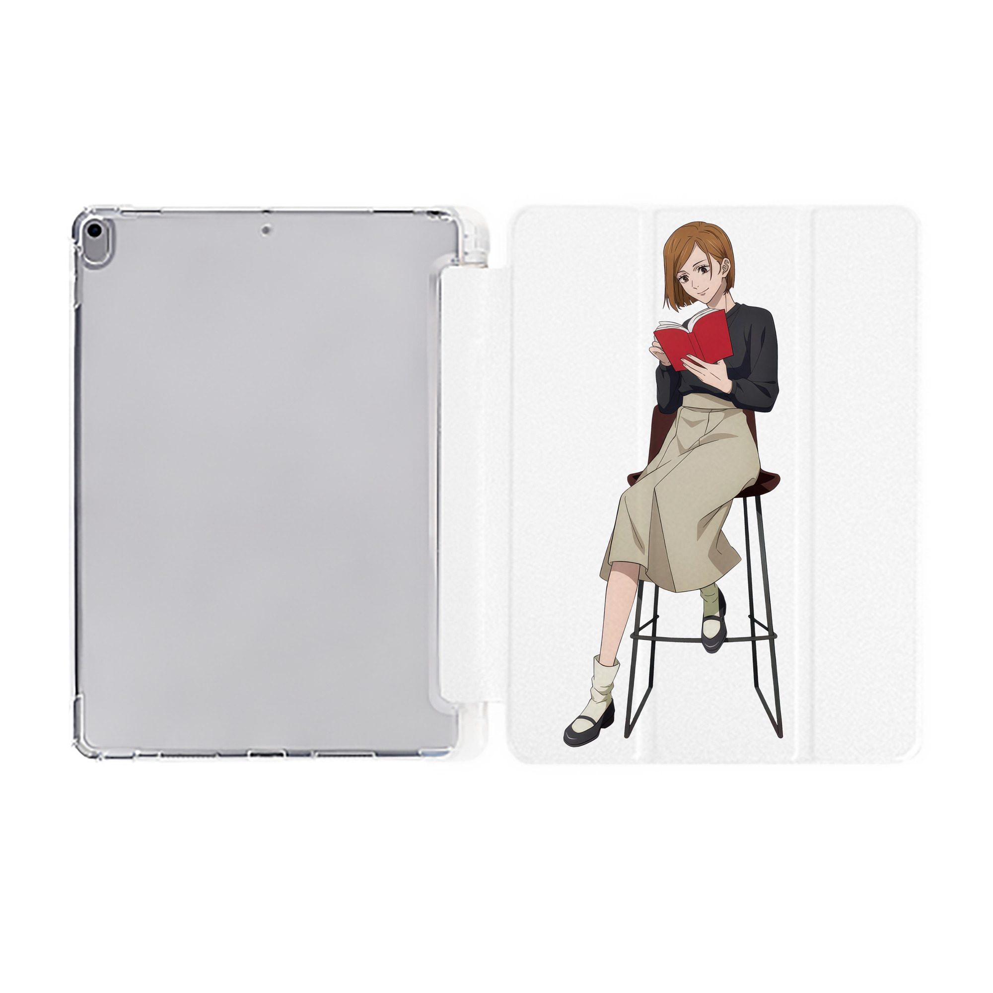 （画像用） 呪術廻戦 Jujutsu Kaisen IPad ケース ペン収納付き 三つ折りスタンド PUレザー×シリコン 対応機種9.5/10.5/10.9インチ
